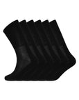 Ladies Calf Size Bamboo Organic Cotton, Sport Socks, Anti Bacterial - Black (6 Pack)