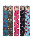 Ladies Wellington Boot Socks, Women's Welly Socks - Animal Designs (5 Pack)