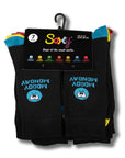 Mens Mood of the Week Novelty Socks - Black with Assorted Heel and Toes (7 Pack)