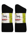 Ladies Calf Size Bamboo Organic Cotton, Sport Socks, Anti Bacterial - Black (6 Pack)