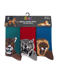 Mens Novelty Socks Cotton Rich Dad Gift - Animal Print (6 Pack)