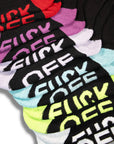 Ladies Norfolk and Way Fuck Off Novelty Rude Socks - Black (6 Pack)