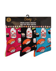 Mens Novelty Socks Cotton Rich Dad Gift - Sushi Designs (6 Pack)