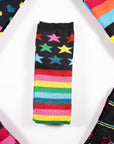 Ladies Wellington Boot Socks, Thermal - Hearts, Stars and Stripe Patterns (5 Pack)