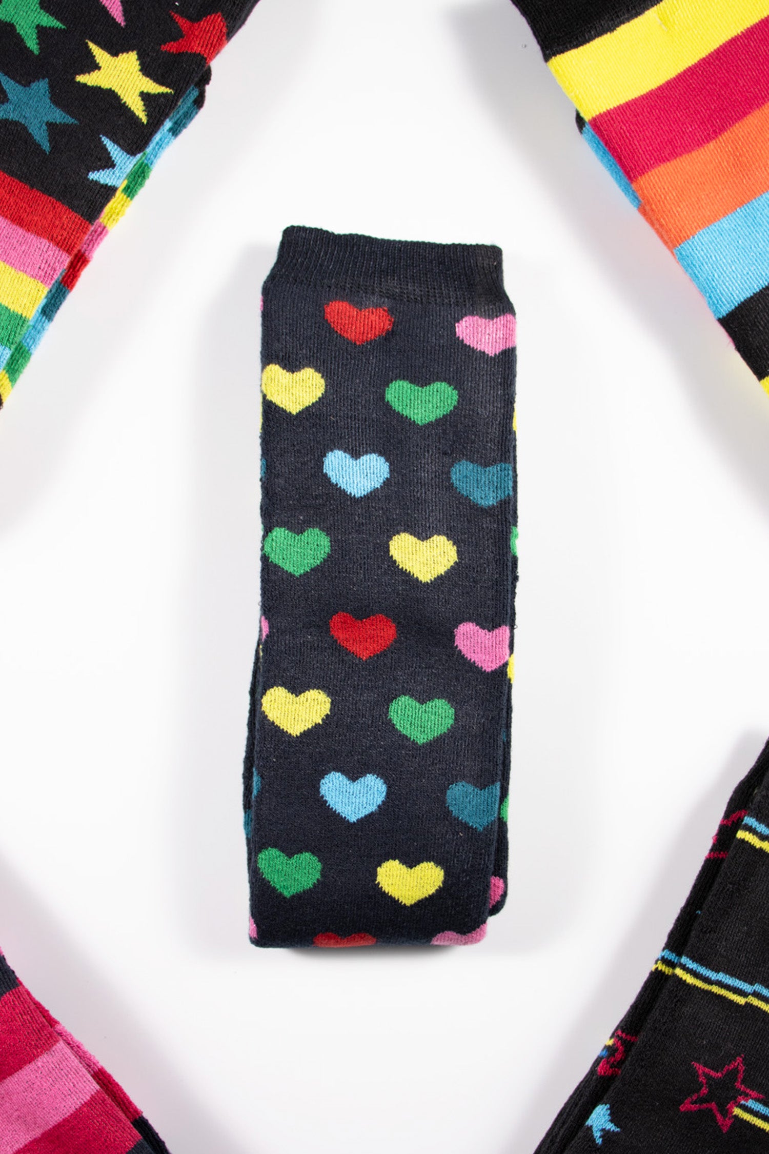 Ladies Wellington Boot Socks, Thermal - Hearts, Stars and Stripe Patterns (5 Pack)