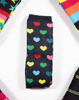 Ladies Wellington Boot Socks, Thermal - Hearts, Stars and Stripe Patterns (5 Pack)