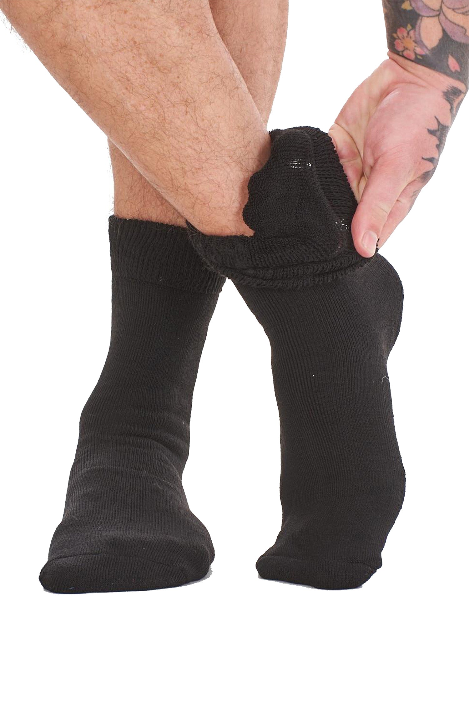 Mens Brushed Thermal Socks - Black (6 Pack)