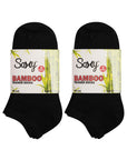 Ladies Bamboo Trainer Ankle Socks, Breathable Low Cut Ankle Trainer Sock - Black (6 Pack)