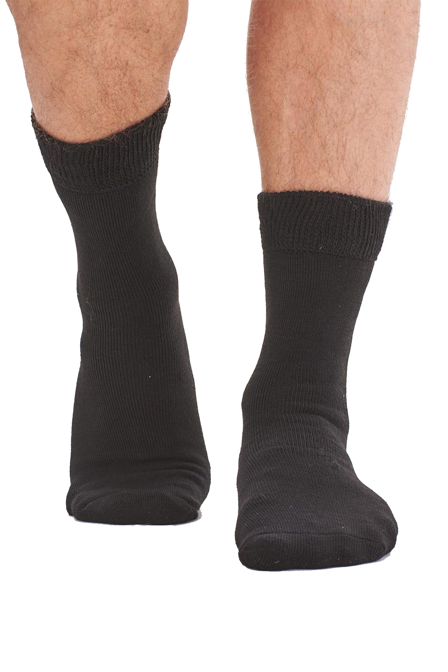 Mens Brushed Thermal Socks - Black (6 Pack)