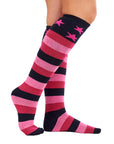 Ladies Wellington Boot Socks, Thermal - Hearts, Stars and Stripe Patterns (5 Pack)