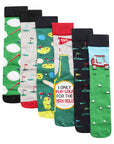 Mens 6 Pack Golf Designs Cotton Rich Socks - Size UK 6-11