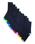 Boys and Girls Dress Coloured Heal & Toe Socks - (12 Pack)