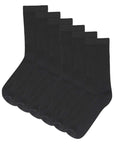 Boys and Girls Ankle Cotton Rich Plain School Socks - Black (12 Pack)