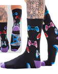 Boys and Girls Gamer For Life Socks - Assorted Gaming Controller Designs (6 Pack)