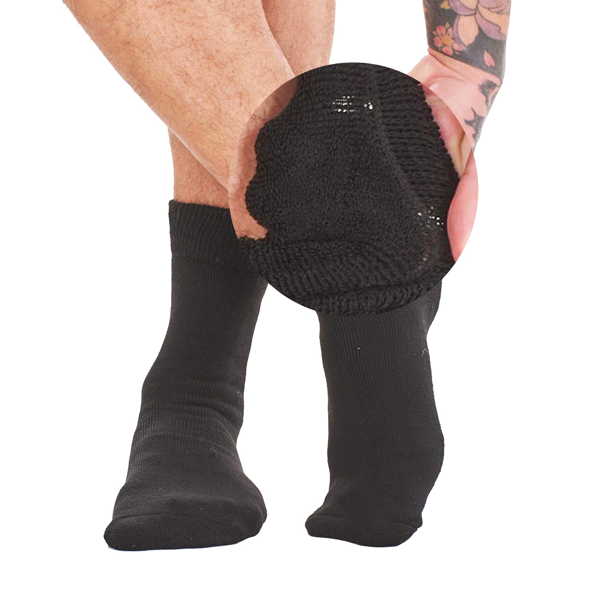 Kids Thick Brushed Thermal Socks - Black (6 Pack)