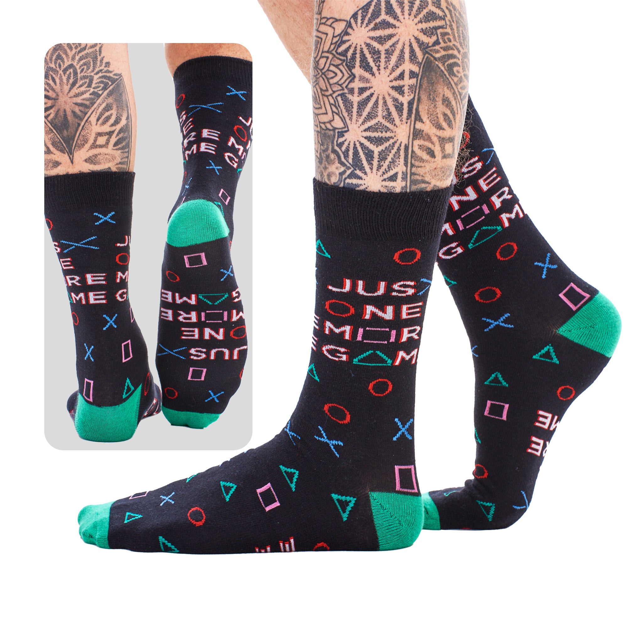 Boys and Girls Gamer For Life Socks - Assorted Gaming Controller Designs (6 Pack)