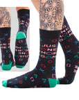 Boys and Girls Gamer For Life Socks - Assorted Gaming Controller Designs (6 Pack)