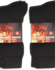 Kids Thick Brushed Thermal Socks - Black (6 Pack)