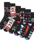 Boys and Girls Gamer For Life Socks - Assorted Gaming Controller Designs (6 Pack)