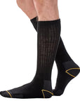 Mens Heavy Duty Extra Long Work Socks, Safety/Steel Toe Boot Socks - Black