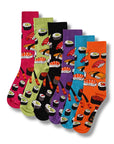 Mens Novelty Socks Cotton Rich Dad Gift - Sushi Designs (6 Pack)