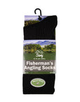 Mens Fisherman Angling Boot Country Fishing Socks - Black (4 Pack)