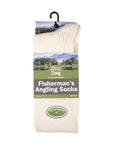 Mens Fisherman Angling Boot Country Fishing Socks - Cream (4 Pack)