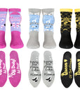 Best Mum Socks - 6 Pack - Fun Designs - Combed Cotton Rich