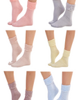 Ladies Super Soft Bed Socks, Fleece Lined Brushed Thermal -Black, Dark and Pastel Assorted Colours (6 Pack)