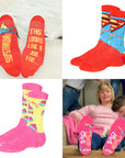 Best Mum Socks - 6 Pack - Fun Designs - Combed Cotton Rich