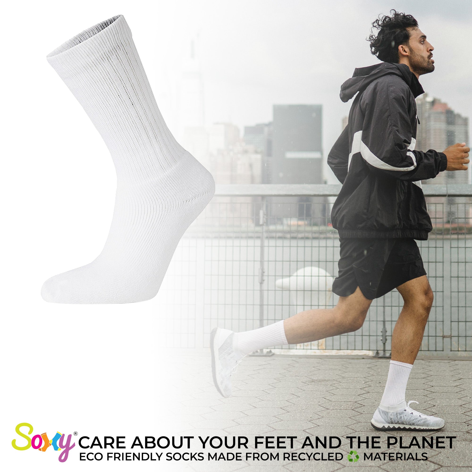 Mens Cotton Rich Sport Socks Work Socks Big Foot - Black and White (UK 12-14) (12 Pack)